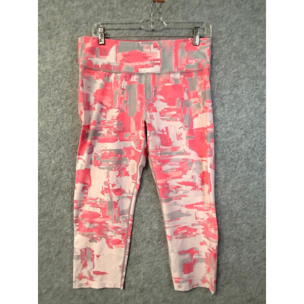 Calvin Klein Performance Womens Pink Abstract Print Cropped Leggings CK‎ Logo
